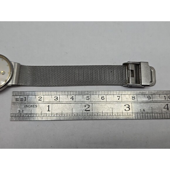 Skagen 355SGSC Ultra Slim Steel Mesh Date Silver Dial Quartz Watch New Battery - Picture 8 of 10